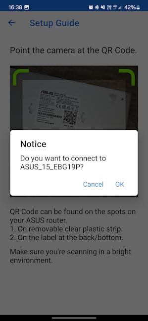 Scan the QR code on the back of your router and connect