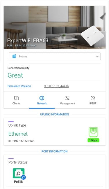 ASUS ExpertWiFi EBA63 has PoE support