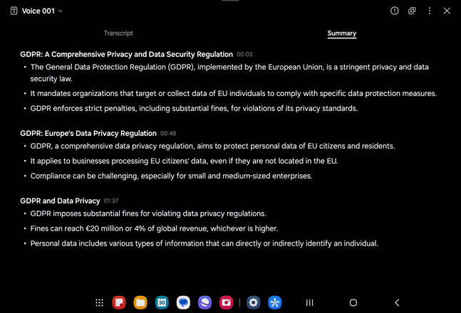 I transcribed an audio recording into text notes and summarized them