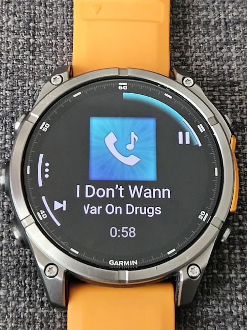 You can play music on your Garmin Fenix 8