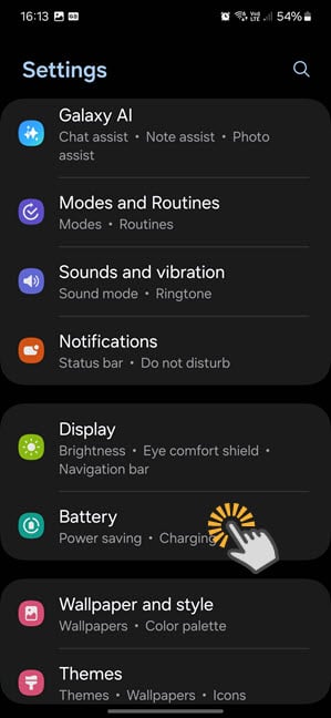 Go to Settings > Battery