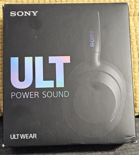 Sony ULT WEAR come in a large black cardboard box