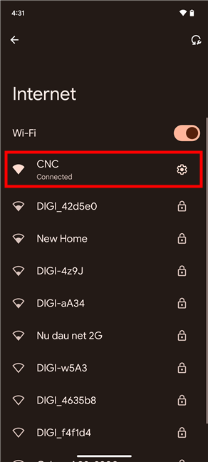 Tap your active Wi-Fi network