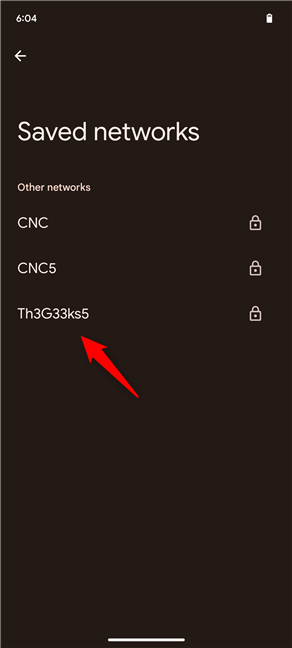 Tap the network whose password you want to see