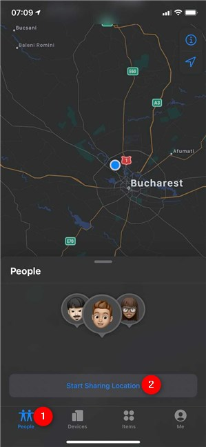 Start Sharing Location on iPhone