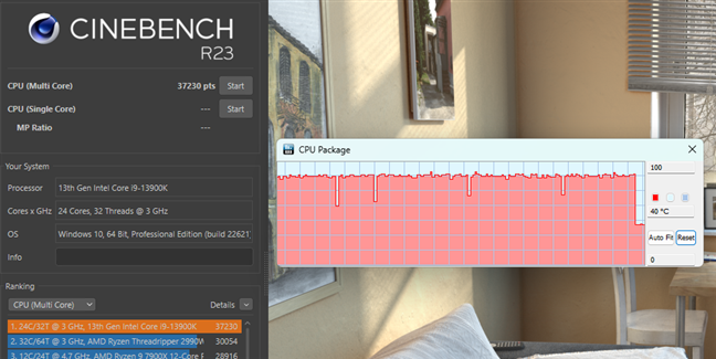 ASUS ROG Ryuo III 240 ARGB AIO cooler: CPU temperatures in Cinebench R23