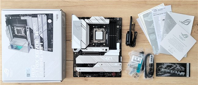 Unboxing the motherboard reveals these items