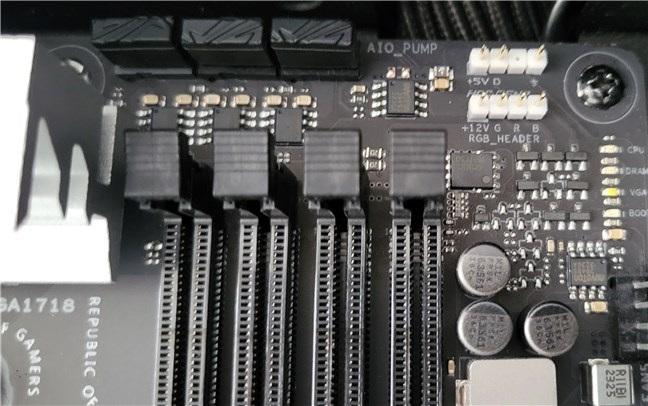 There are many headers on the motherboard