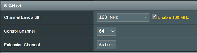 Set up the Control Channel for 5 GHz