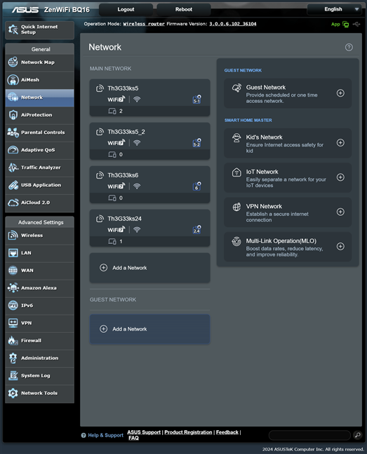 Configure your Wi-Fi from the Network section