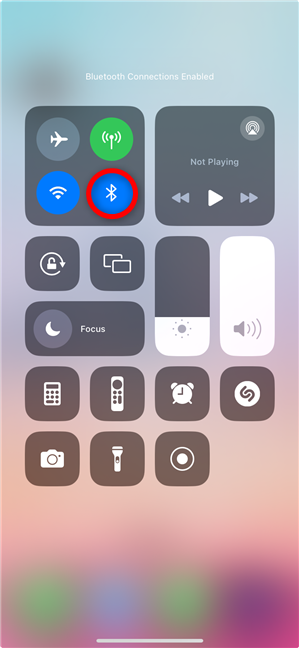 How to turn on Bluetooth on iPhone from the Control Center