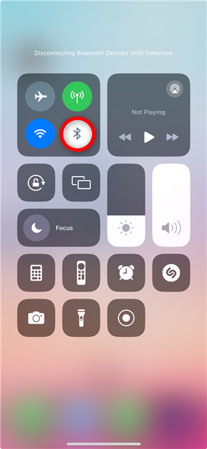 How to disable Bluetooth on an iPhone until the next day