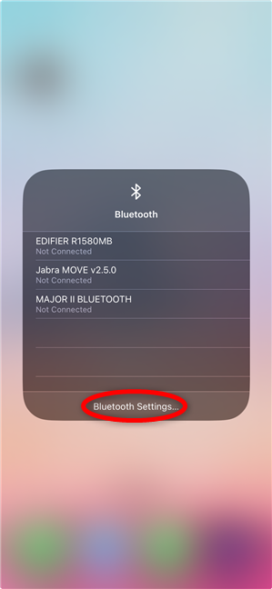 Access Bluetooth Settings