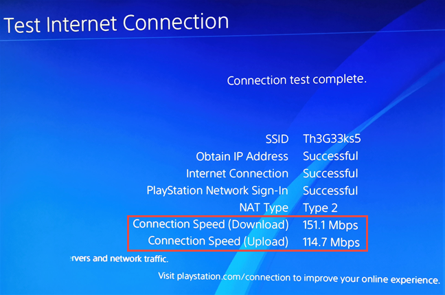 The Wi-Fi speed you get on a PlayStation 4