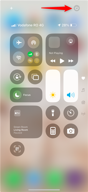 The Control Center Power button introduced by iOS 18