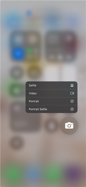 Touch and hold the Camera icon for additional options