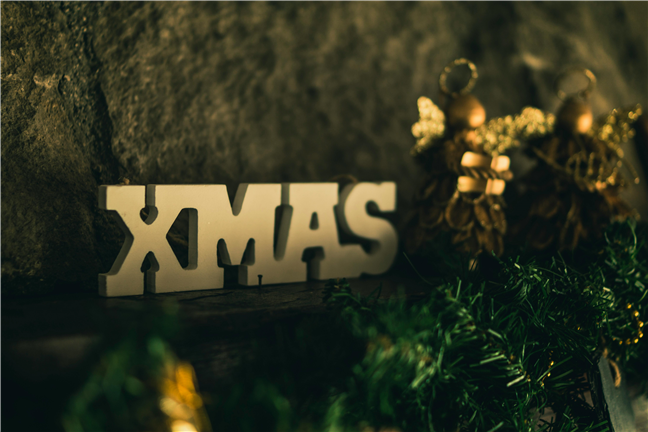 Beige Wooden Xmas Cutout Sign by Francesco Paggiaro