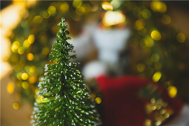 Decorative Christmas fir with wreath by Ryutaro Tsukata