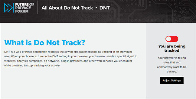 Find out if your browser sends Do Not Track requests