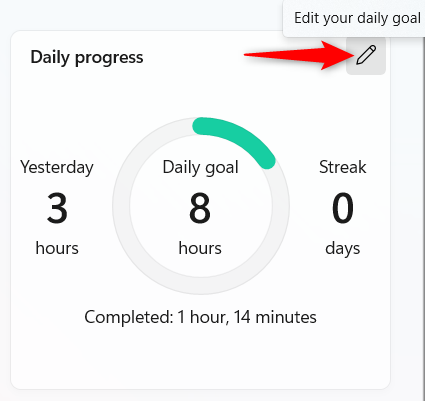 Edit your daily goal
