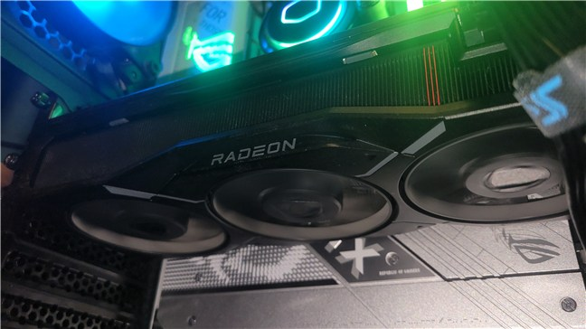 The AMD Radeon RX 7900 XT GPU used for testing AMD FSR 3