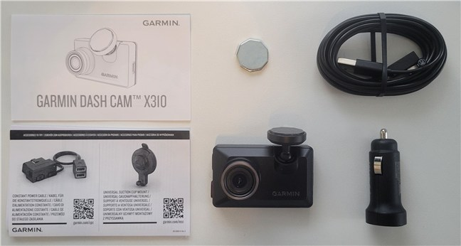 The accessories that are bundled with Garmin Dash Cam X310