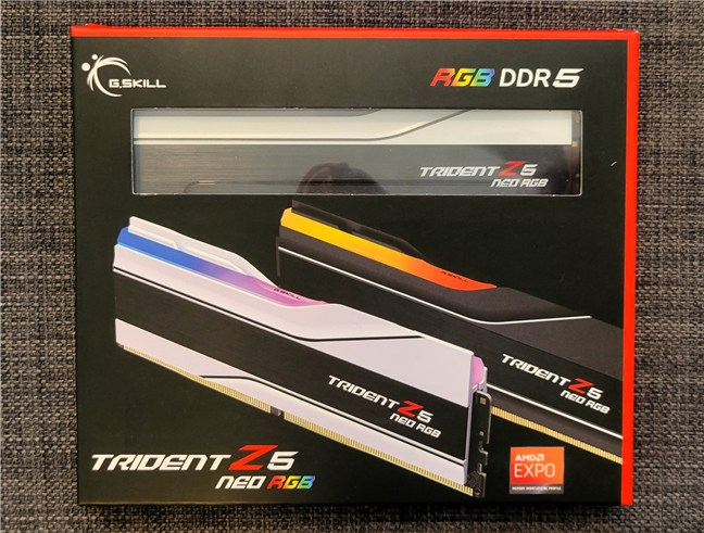 The packaging for G.Skill Trident Z5 Neo RGB DDR5-6000 32GB is quite simple