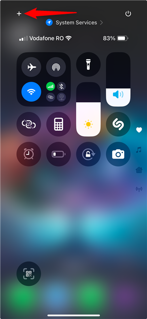 Start editing the iOS Control Center