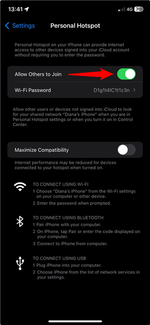 How to turn on hotspot on an iPhone