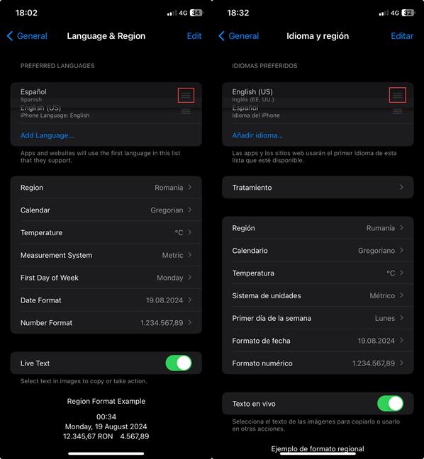 How to switch the language on iPhone