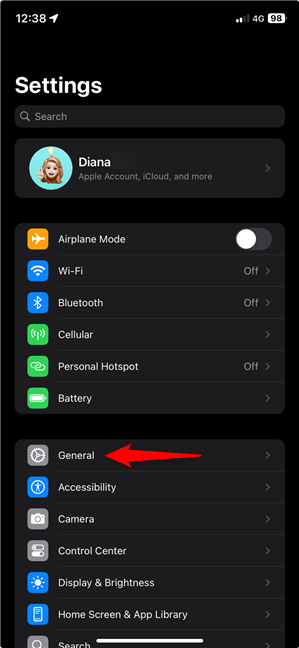 Access General Settings to find out what iPhone you have