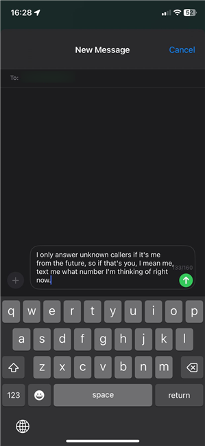 Send a Custom quick text on iPhone