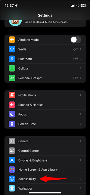 Go to Accessibility settings