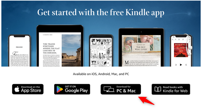 How to download the Kindle app for PC