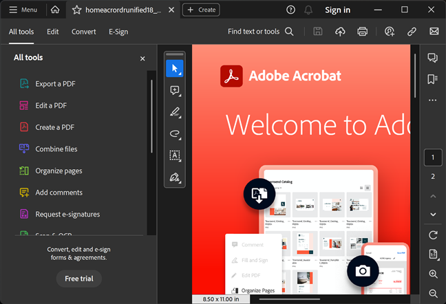 Adobe Acrobat Reader DC runs via emulation on Windows laptops with ARM