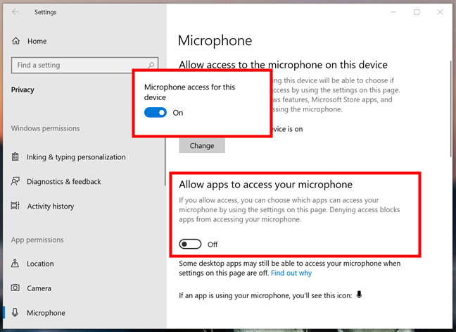 How to block microphone access only for your account