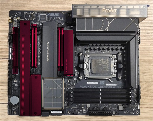 PCIe expansion and M.2 slots on a modern motherboard