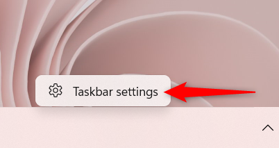 Access the Taskbar settings in Windows 11