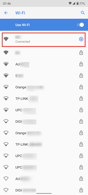 Tap the name of the Wi-Fi you are connected to