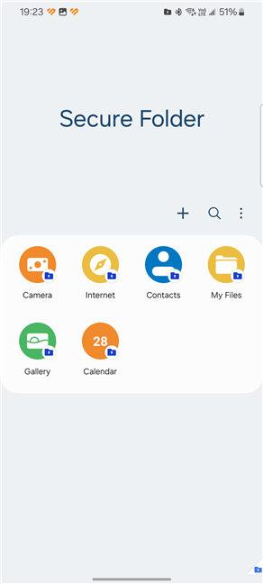The Secure Folder on a Samsung Galaxy