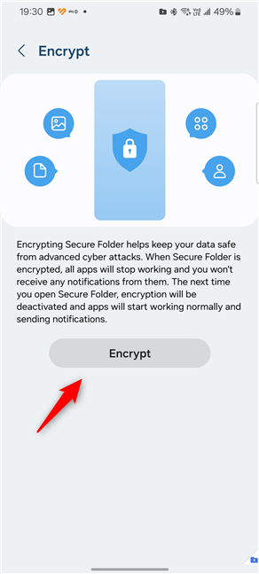 Encrypting the Secure Folder