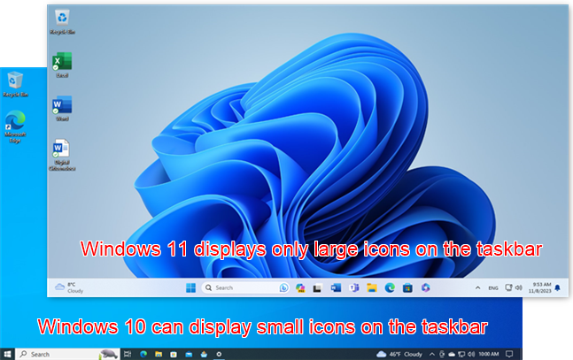 Windows 11â€™s taskbar canâ€™t be set to show smaller icons