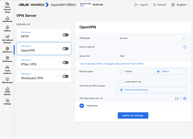 Choose your VPN protocol and set it up