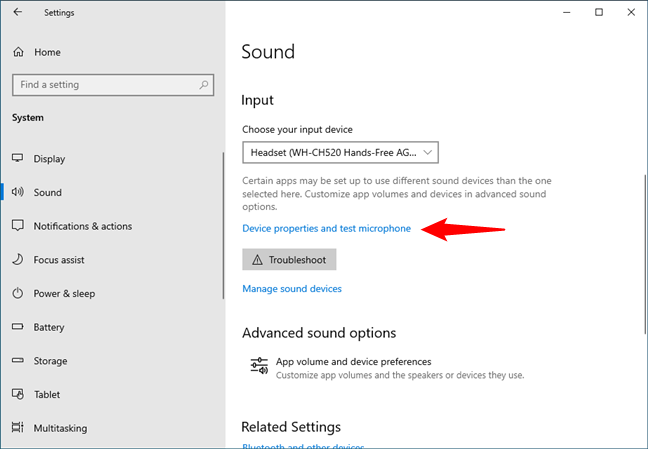 Device properties and test microphone