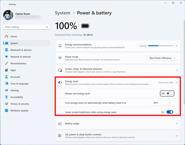 Energy Saver helps you reduce power consumption