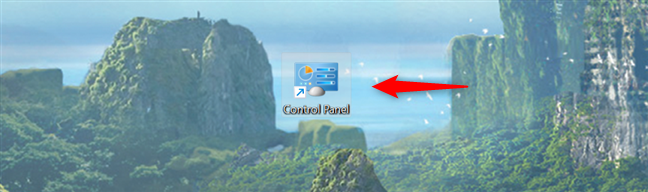 The Control Panel shortcut