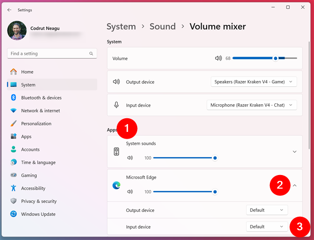 Set the default microphone for each application in Windows 11