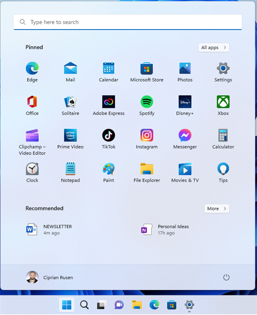 I love my Windows 11 Start Menu with more pins