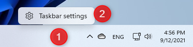 Right-click and access Taskbar settings